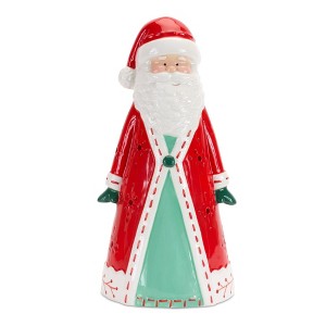 Christmas Holiday Santa Tea Light Holder – 10.25" Clay by Melrose - 1 of 3