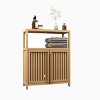 NicBex Bamboo Sideboard Buffet Cabinet Kitchen Buffet Storage Cabinet with Open Storage Shelf & 2 Doors for Kitchen,Living Room,Natural - 4 of 4
