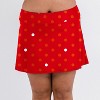 Calypsa Women's Chlorine Resistant High Waisted Mini Swim Skirt With Shorts Plus Size - 4 of 4