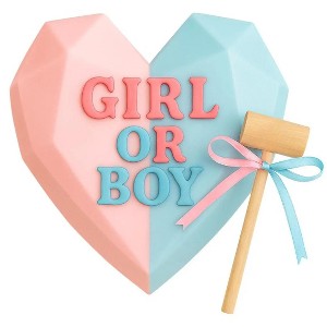 Sassy Little Southern Gender Reveal Breakable Chocolate Heart, Pink & Blue Smash Heart With Hammer, Hidden Candy, Custom Message - PINK or BLUE M&M's - 1 of 4