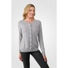 JENNIE LIU Women's 100% Cashmere Button Front Long Sleeve Crewneck Cardigan Sweater - 4 of 4