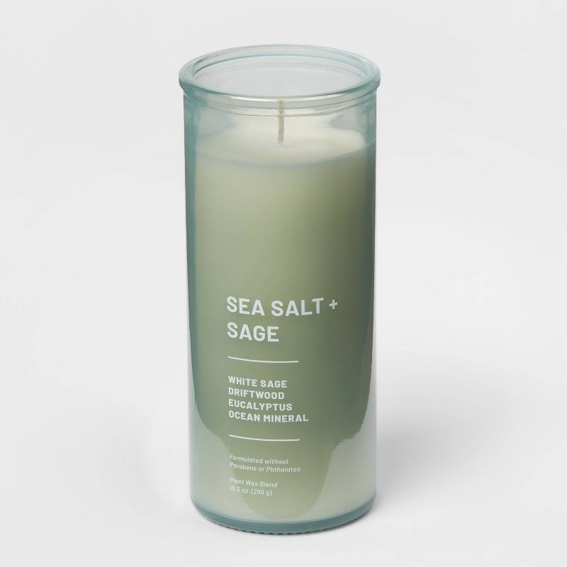 Glass Jar Candle Sea Salt & Sage Teal Green - Project 62™, 3 of 5