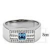 Slickblue Men's Stainless Steel Ring with Sea Blue and Clear Crystal, Ideal for Casual or Formal Wear, Size 8-13 - 2 of 4