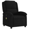 vidaXL Black Velvet Massage Recliner Chair - Manual Reclining Lounge with 6-Point Vibration, Foam Padding, Side Pocket, Sturdy Frame - Black - 4 of 4