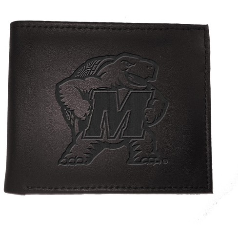 Evergreen Ncaa Maryland Terrapins Black Leather Bifold Wallet ...