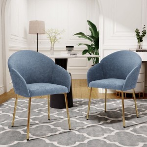 Beige Dining Chairs with Handrails - 2-Pack for Enhanced Comfort and Style - 1 of 3