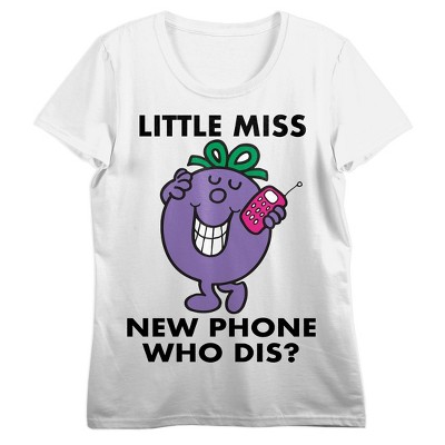 Mr. Men And Little Miss Meme Little Miss New Phone Who Dis Crew Neck ...