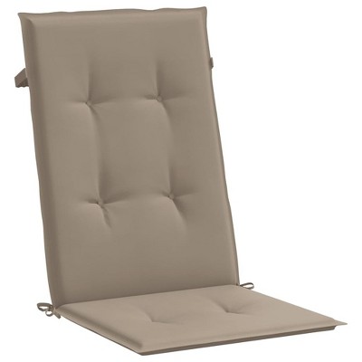vidaXL 2-Piece Garden Chair Highback Cushions - Taupe 47.2"x19.7"x1.2" - Water Repellent, UV Resistant, Non-Slip Polyester Cushions