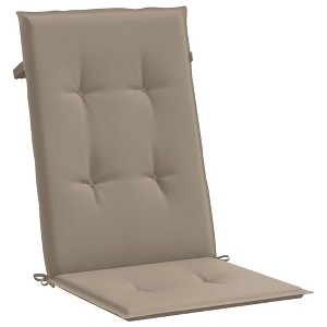 vidaXL 2-Piece Garden Chair Highback Cushions - Taupe 47.2"x19.7"x1.2" - Water Repellent, UV Resistant, Non-Slip Polyester Cushions - 1 of 4
