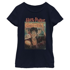 Girls Harry Potter and the Philosopher's Stone Goblet Of Fire Cover T Shirt - 1 of 4