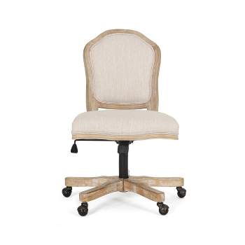Scilley French Country Upholstered Swivel Office Chair - Christopher Knight Home