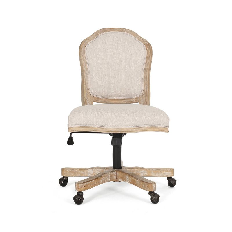 Scilley French Country Upholstered Swivel Office Chair - Christopher Knight Home, 1 of 17