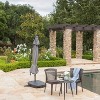 CAVINAS Modern 10 FT Aluminum Cantilever Umbrella Crank LiFT Mechanism+Wind Resistant Resin Base, Outdoor Shade for Dining Sets, Gray - 4 of 4