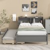 Full/Twin Size Platform Bed with Bookcase Headboard, Twin Size Trundle Bed and Drawers-ModernLuxe - 3 of 4