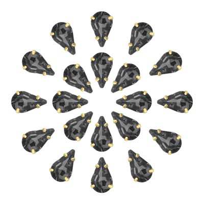 Unique Bargains Glass Craft Embellishments Flat Back Four Claws Teardrop Gems 20 Pcs