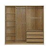 Doorless Wooden Armoire Closet With Shelves And 3 Drawers,Wood Armoires And Wardrobes,Armoire Wardrobe,Wardrobe Closet -Maison Boucle - 3 of 4