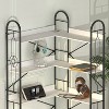 Bookshelf, Corner Bookshelf, Industrial Wooden Bookcase with Open Shelves and Metal Frame for Living Room, Bedroom, Office - 3 of 4