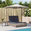 vidaXL Double Sun Lounger with Cushions Gray Poly Rattan - 3 of 4