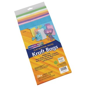 Creativity Street® Kraft Bag, Assorted Pastel Colors, 6" x 3-5/8" x 11", 28 Bags - 1 of 4