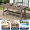 Hyleory Modern HDPE Outdoor Dining Table with Umbrella Hole, Weather-Resistant Patio Table for 4–6 People - 4 of 4