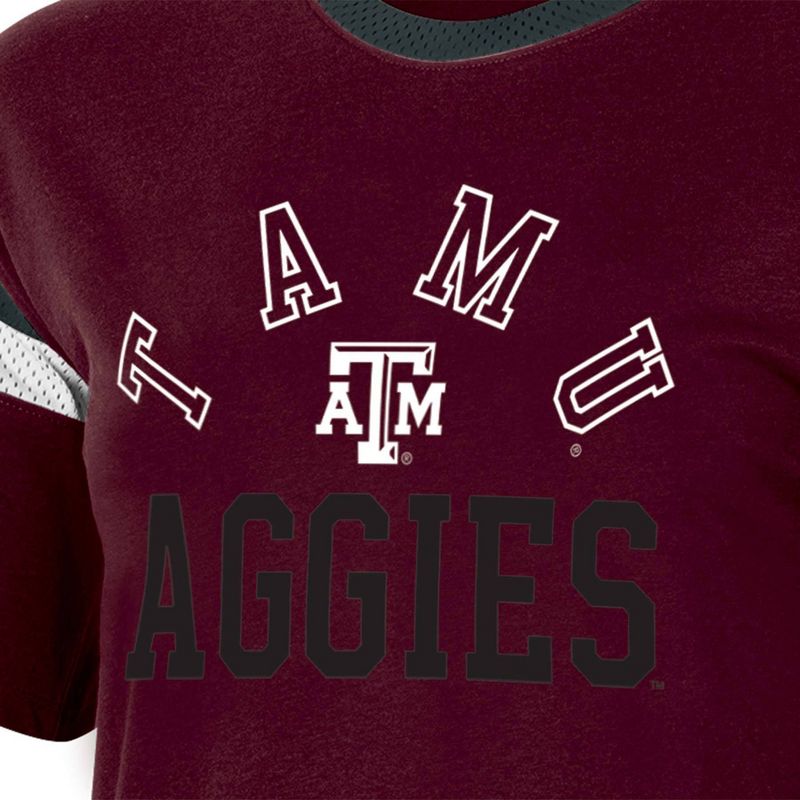 NCAA Texas A&#38;M Aggies Women&#39;s Short Sleeve Stripe T-Shirt, 3 of 4
