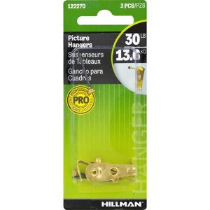 Hillman AnchorWire Brass-Plated Classic Picture Hanger 30 lb 3 pk (Case of 10) - 1 of 1