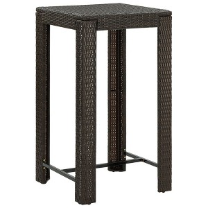 vidaXL Bar Table Brown PE Rattan Counter Height Durable Bar Table - 1 of 4