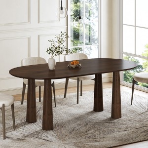 Black Round Dining Table - Modern Minimalist Style for Home Kitchen & Dining Room - 1 of 4