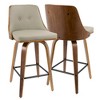 26" Mid-Century Modern 360¡ã Swivel Counter Stools with Bentwood Tapered Legs and Padded Seat (Set of 2) for Kitchen - 2 of 4