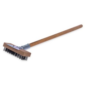 Carlisle Sparta Broiler Master Grill Brush and Scraper with Handle, Metal Bristles, 30", Natural Wood Handle - 1 of 1