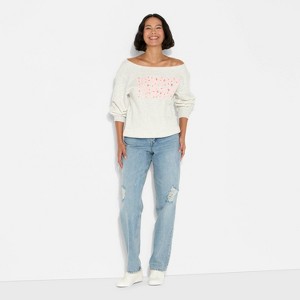 Women's Off the Shoulder Sweatshirt - Wild Fable™ - 1 of 3