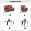 EAGLE PEAK Wicker Outdoor Patio Conversation Set, 2 Swivel Rocking Chairs, 2-Seat Loveseat, Coffee Table and Side Table, 5 Pieces - 3 of 4