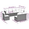 vidaXL Patio Sofa Set with Cushions Outdoor Furniture 9 Piece Poly Rattan - Brown and Red Without Table - 3 of 4