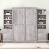 NicBex Full Size Murphy Bed 101.4" Wooden Bed Frame Morden Hideaway Wall Bed with 2 Side Storage Shelf and 8 Drawers for Apartment, Gray - 3 of 4