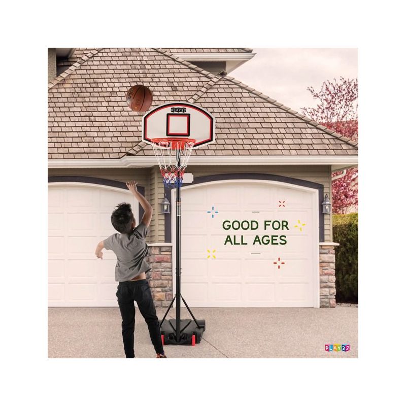Adjustable Basketball Hoop for Kids with Stand - Freestanding Weather Resistant Hoop - Set to 5ft 9in and 6ft 9in Portable with Wheels – Play22Usa, 3 of 10