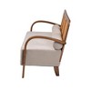 Baxton Studio Sage Fabric and Wood Sofa with Woven Rattan Light Gray/Walnut Brown/Natural Brown - 4 of 4