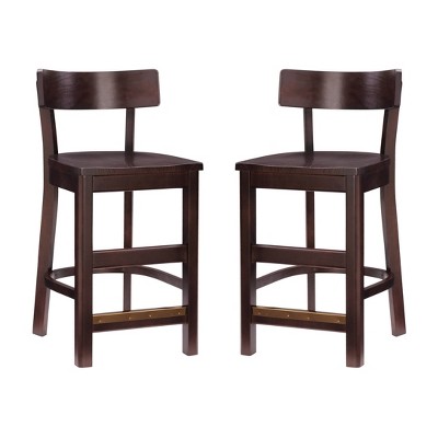 Set of 2 Milton Counter Height Barstools Brown - Linon