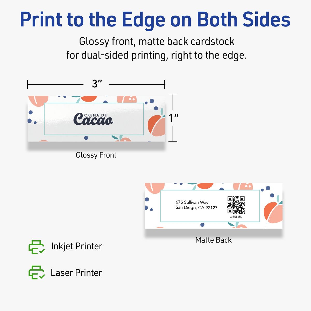1" x 3" Rectangle, Glossy White Business Cards - thumbnail 6