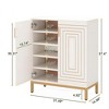 UbMelt 31.49 Inch Shoe Cabinet,Modern 5-Tier Shoe Storage Cabinet with 2 Doors,Freestanding 20 Pairs Entryway Shoe Racks Organizer for Entryway - 3 of 4