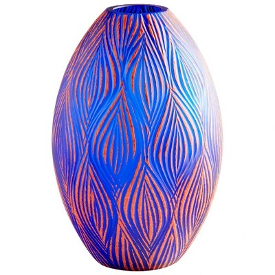 Cyan Design - Fused Groove - Large Vase - 7.25 Inches Wide By 12.75 Inches High