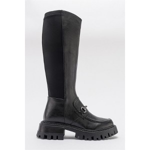 Chapel - Black Buckle Stretch Boot (Women) | Prologue Shoes - 1 of 4