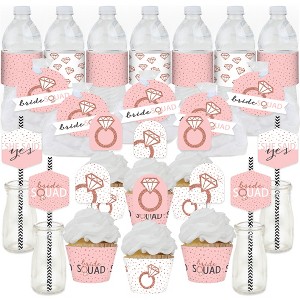 Big Dot of Happiness Bride Squad - Rose Gold Bridal Shower or Bachelorette Party Favors and Cupcake Kit - Fabulous Favor Party Pack - 100 Pieces - 1 of 4