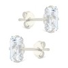 SHINE by Sterling Forever Sterling Silver Emerald Cut Prong Set Stud Earrings - 3 of 4