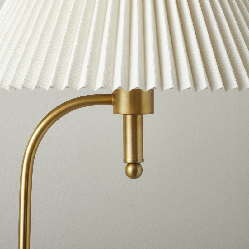 Pleated Shade Metal Floor Lamp Cream/Brass (Includes LED Light Bulb) - Hearth &#38; Hand&#8482; with Magnolia, 5 of 12