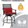 Acekool 2-Pack Outdoor Swivel Bar Stools with Cushions, 360° Rotating Counter Height Patio Chairs with Armrest & Backrest - 2 of 4