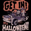 Junior's Design By Humans Get In Its Halloween - Halloween Pumpkin Skull Gift By EduEly T-Shirt - 2 of 2