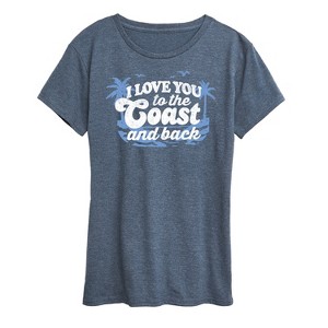 Women's - Instant Message - I Love You To The Coast And Back Short Sleeve Graphic T-Shirt - 1 of 4