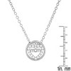 Steeltime Ladies brass simulated diamonds round "Mom" pendant. Color Options: White, Gold - 3 of 4