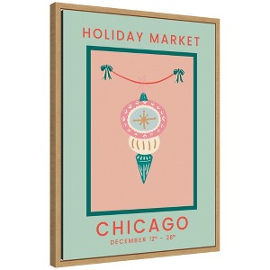 Kate & Laurel All Things Decor Sylvie Framed Canvas Chicago Christmas Market by Leonora Jennifer Benza - 1 of 4