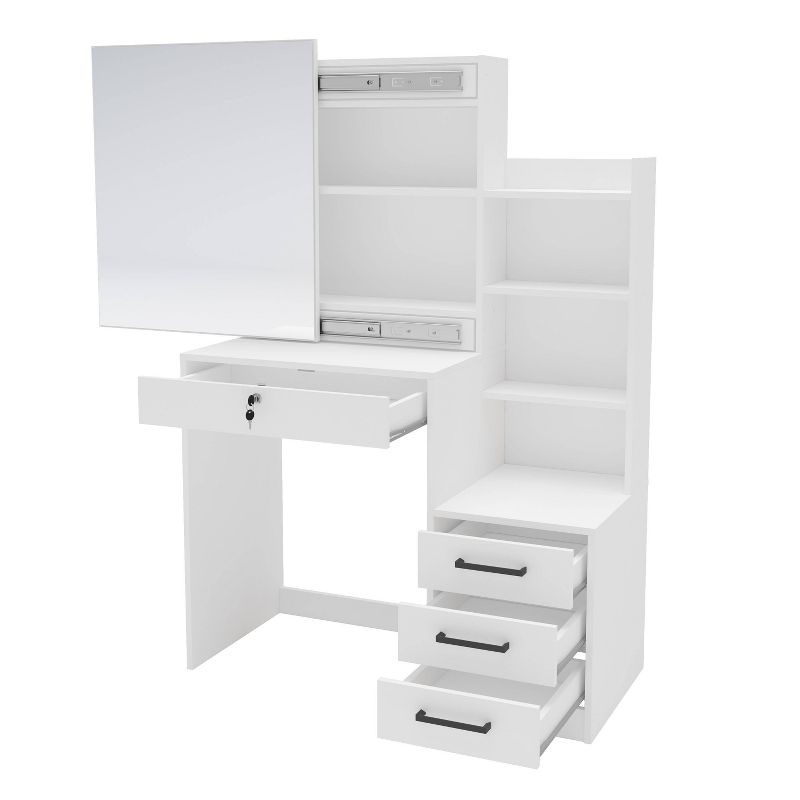 Hannah Vanity with Mirror White - Polifurniture, 3 of 11